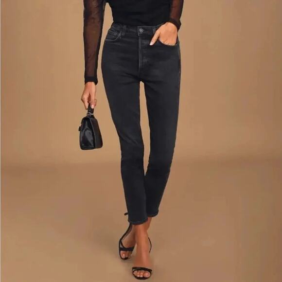 AGOLDE Women’s Size 30 Nico High Rise Black Wash Slim Leg Jeans